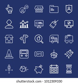 set of pointing, fireplace, folder, account security, table chart, computer stats, price tag, house, road sign, search house, van, luggage, box, calendar, game, direction, freelancer vector icon