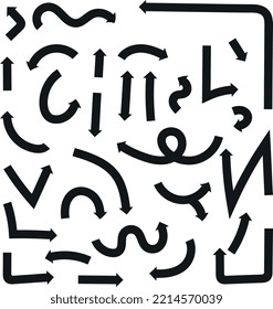 Set of pointing. Specify. Arrow. Reference point. Vector graphics.