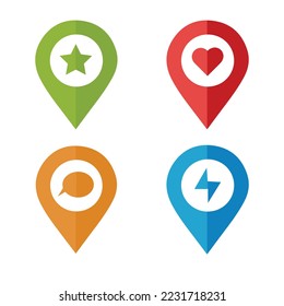 Set of points icon vector