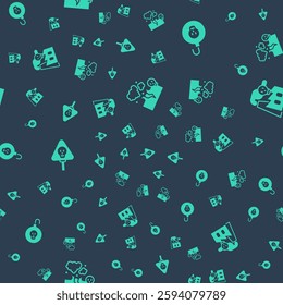 Set Poisonous cloud of gas or smoke, Nuclear bomb, Bones and skull and Smoke from factory on seamless pattern. Vector