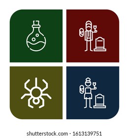 Set of poisonous icons. Such as Poison, Widower, Spider, Widow , poisonous icons