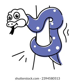 Reihe giftiger Schlangen handgezeichnete Symbole 

