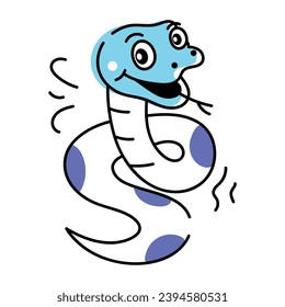 Set of Poisonous Snakes Hand Drawn Icons 

