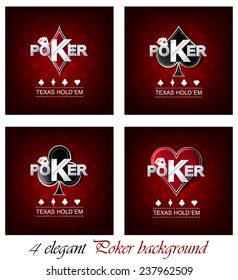  Set of poker background with card symbol/vector illustration for your poker tournament or poster 