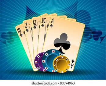 Set of poker card in club