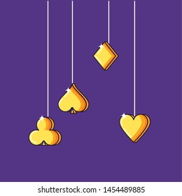 set of poker symbols hanging