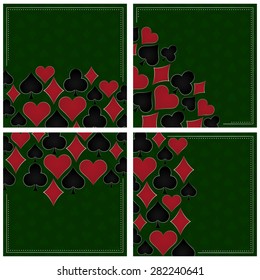 Set of poker vector background with card symbols/design with place for your content