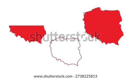 set of poland map isolated on white background