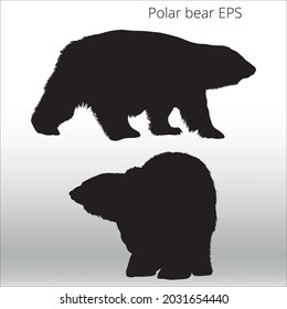 set of polar bear silhouettes, line isolated or logo isolated sign symbol vector, outline and stroke style Collection of high-quality vector illustration,