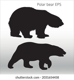conjunto de siluetas de oso polar, línea aislada o logotipo de símbolo de signo aislado vector, contorno y estilo de trazo Colección de ilustración vectorial de alta calidad,