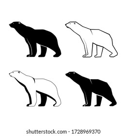 Set of polar bear vector illustration
