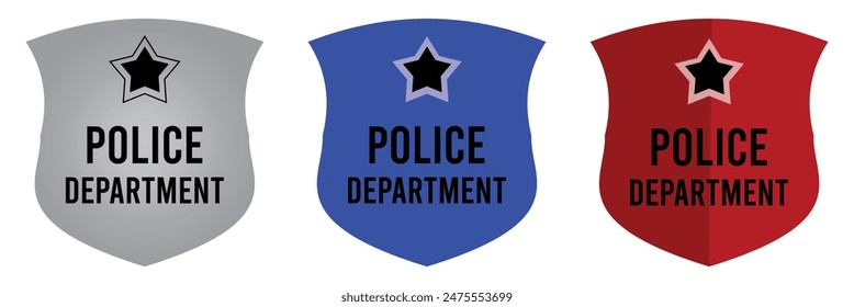 Set Police badge in flat style. Police badge icon. Eps 10.