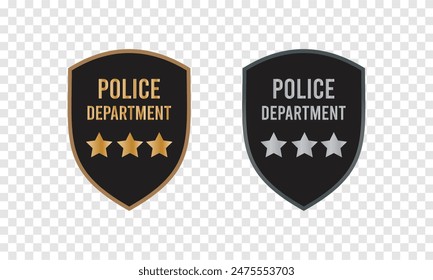 Set Police badge in flat style. Police badge icon. Eps 10.