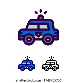 Set of police car icon illustration. concept logo