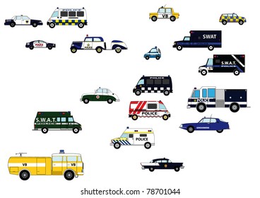 Set police cars