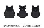 Set Police flak jackets or bulletproof vest cartoon vector Illustration