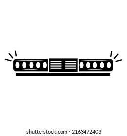 A set of police flashing lights, vector. The icon is black, the sirens of ambulances. Emergency Badges