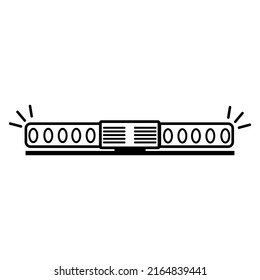 A set of police flashing lights, vector. the contour of the doodle is black, the sirens of ambulances. Emergency Badges