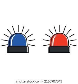 A set of police flashing lights, vector. Red and blue ambulance sirens. Emergency Badges