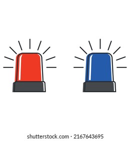 A set of police flashing lights, vector. Red and blue ambulance sirens. Emergency Badges