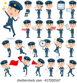 A set of police men with digital equipment such as smartphones.
There are actions that express emotions.
It's vector art so it's easy to edit.
