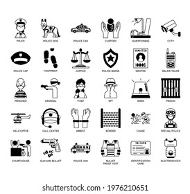 Set of police thin line and pixel perfect icons for any web and app project. 