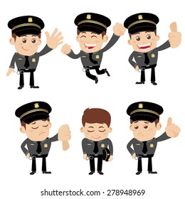 set of policeman characters in different poses