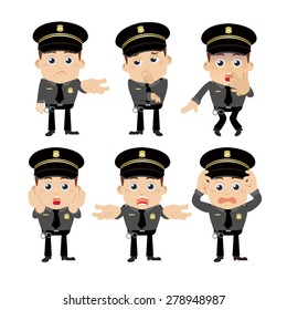 set of policeman characters in different poses