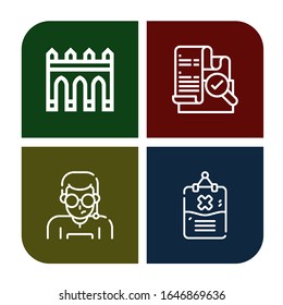 Set of policy icons. Such as Aguas livres, Verification, Security agent, Rules , policy icons
