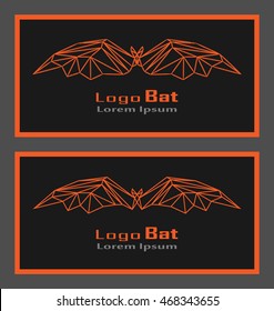 Set of poligon abstract bat. Business card with abstract bat. Modern background.