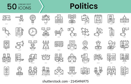 Set of politics icons. Line art style icons bundle. vector illustration