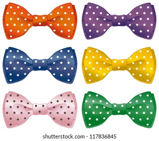 A Set Of Polka Dot Bow Ties.