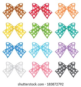 Set of polka dot bows