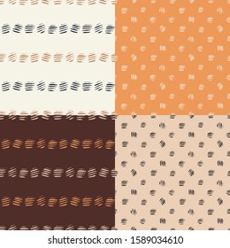 Set. Polka dot. Hand drawing. Vector illustration with patterns.