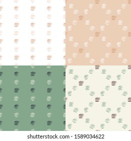 Set. Polka dot. Hand drawing. Vector illustration with patterns.