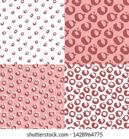 Set. Polka dot seamless patterns. Vector illustration.