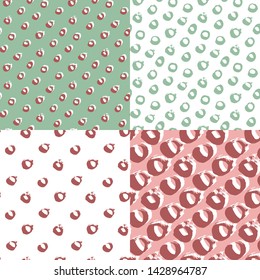 Set. Polka dot seamless patterns. Vector illustration.