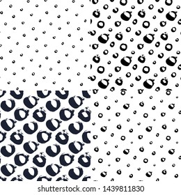 Set. Polka dot seamless patterns. Vector illustration.