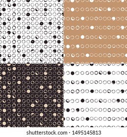 Set. Polka dot. Vector illustration with patterns.