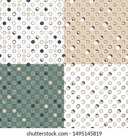 Set. Polka dot. Vector illustration with patterns.