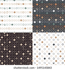 Set. Polka dot. Vector illustration with patterns.