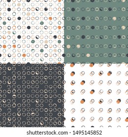 Set. Polka dot. Vector illustration with patterns.