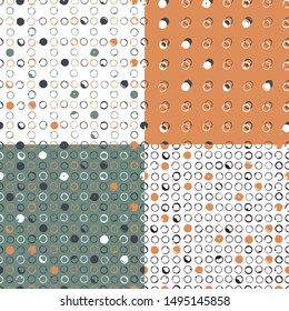 Set. Polka dot. Vector illustration with patterns.
