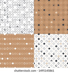 Set. Polka dot. Vector illustration with patterns.
