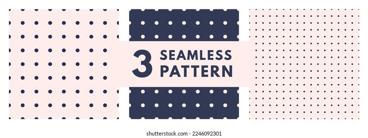 Set polka dots or bullet journal texture. Seamless monochrome pattern. Dotted background. Soft abstract geometric pattern.