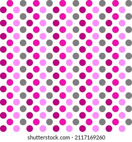 A set of polka dots seamless pattern on white background.Simple seamless pattern design for decorating, wrapping paper,backdrop, fabric,background,packaging and etc.