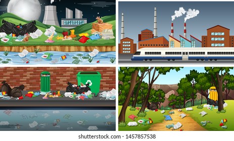 Ilustración de escenas contaminadas