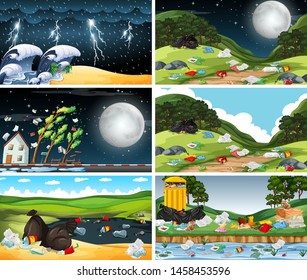 Ilustración de escenas contaminadas
