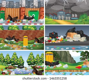 Ilustración de escenas contaminadas