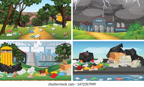 Ilustración de escenas contaminadas